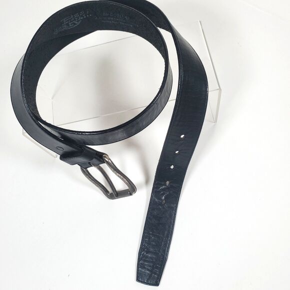 Justin Boots Other - Justin Men’s Black Leather Belt Size 44 Made In USA Full Grain Classic 1.5" Wide
